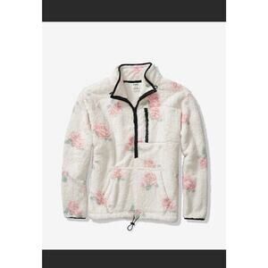 PINK VS Floral Rose Teddy Pullover Sweater Jacket